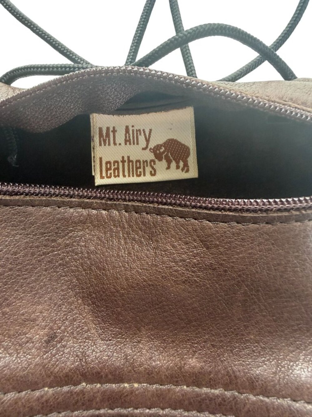 Mt Airy Leathers Brown Soft Leather Bag Multi Pocket Purse - Picture 9 of 13